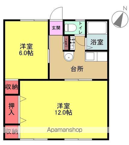 鍛冶内ハイツ(2K/1階)の間取り写真