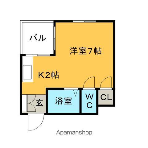 ハウスビューティフルモア(ワンルーム/2階)の間取り写真