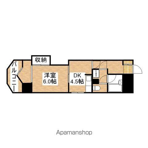 秋月ハイツ(1DK/11階)の間取り写真