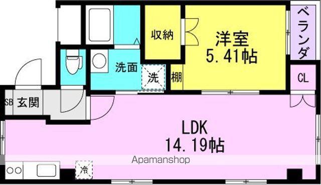 サンハイツ杭瀬(1LDK/2階)の間取り写真