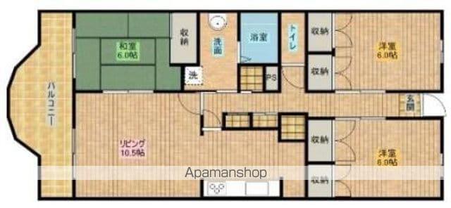 スカイヒルズ開成壱番館(3LDK/4階)の間取り写真