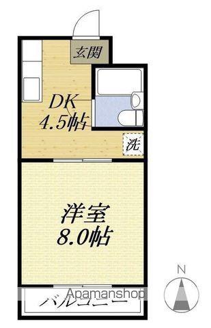 ハイツベア細江(1DK/1階)の間取り写真