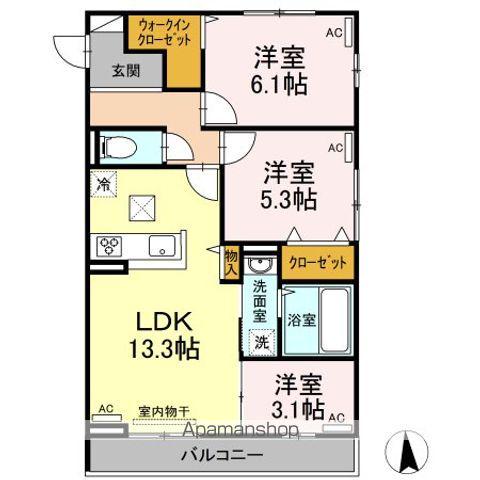 ベル グランデ(3LDK/1階)の間取り写真