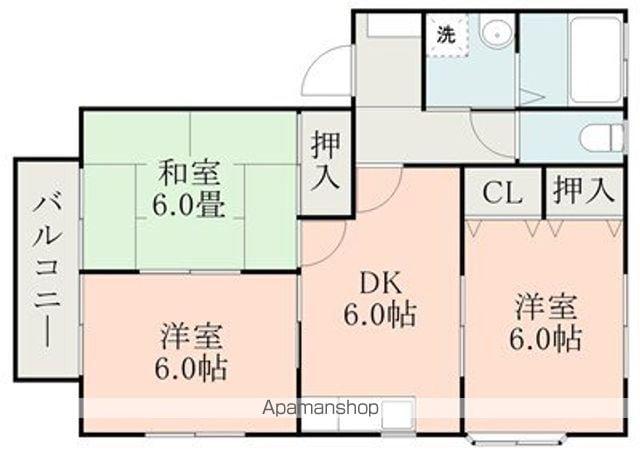 パーチェ江津B(3DK/2階)の間取り写真