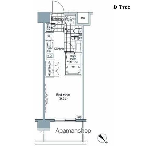 パークハビオ赤坂(ワンルーム/7階)の間取り写真