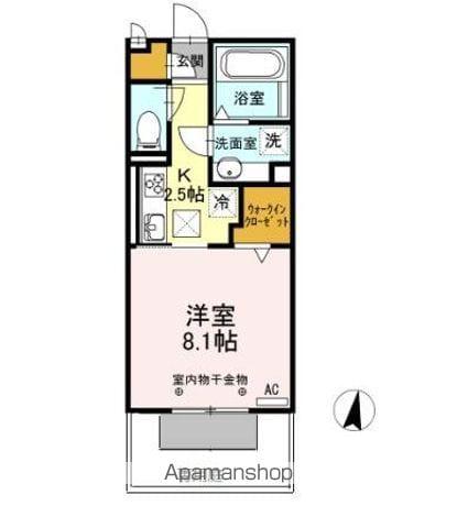 WIND(1K/1階)の間取り写真