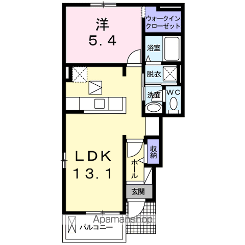 サンクレストⅡ(1LDK/1階)の間取り写真