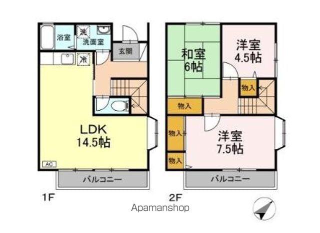 エクセル八雲(3LDK/1階)の間取り写真