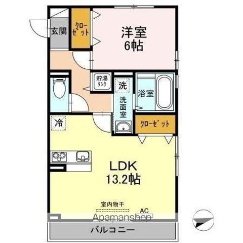 スーペリアガーデンM A棟(1LDK/2階)の間取り写真