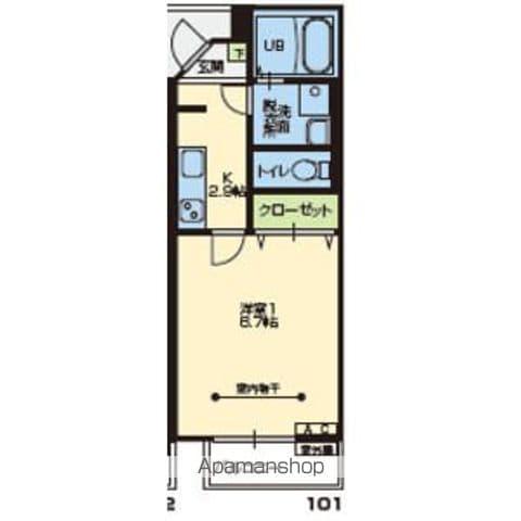 ニュースカイタウンB棟(1K/3階)の間取り写真