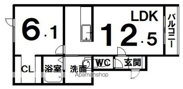 プラシードⅣ(1LDK/3階)の間取り写真