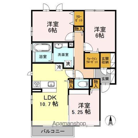 リヴェール(3LDK/2階)の間取り写真