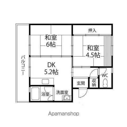 将監団地一街区(2DK/5階)の間取り写真