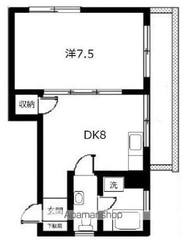 森ハイツ(1DK/2階)の間取り写真