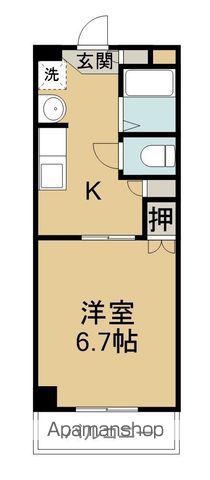 サンセール二軒屋 イースト(1K/3階)の間取り写真