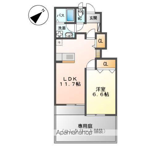 アンジュ(1LDK/1階)の間取り写真