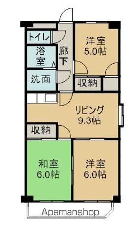 COMFORT東山(3DK/3階)の間取り写真
