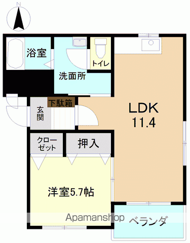 ヒーローマンションアイリス(1LDK/1階)の間取り写真