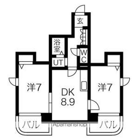 DEVEX282(2DK/6階)の間取り写真