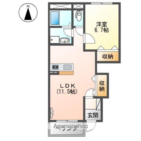 スターテラスB(1LDK/1階)の間取り写真