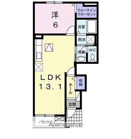 ヴィータフェリーチェⅢ(1LDK/1階)の間取り写真
