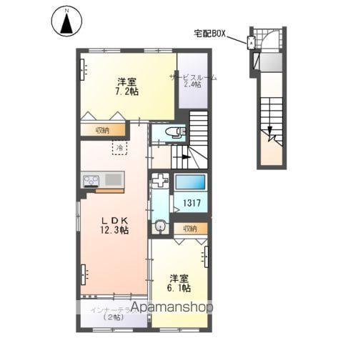 千代田・常磐緩行線 柏駅 バス乗車時間：11分 入谷津バス停で下車 徒歩1分 2階建 築1年(2LDK/2階)の間取り写真