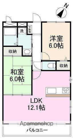フォブールマリエ(2LDK/3階)の間取り写真