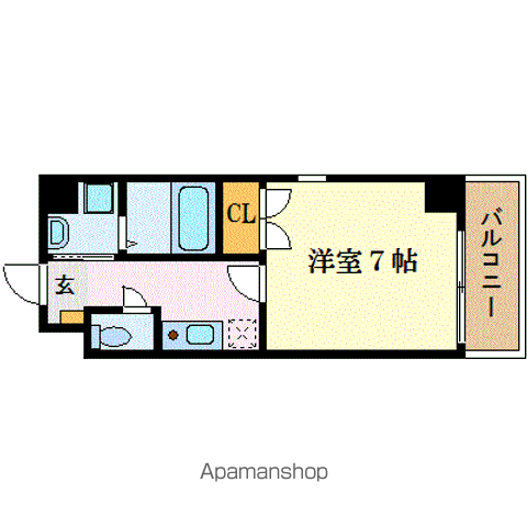 セントラル ウイング(1K/3階)の間取り写真