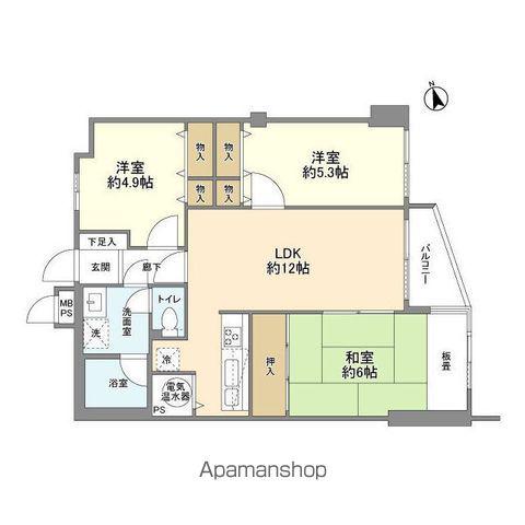 パレ二子玉川(3LDK/2階)の間取り写真