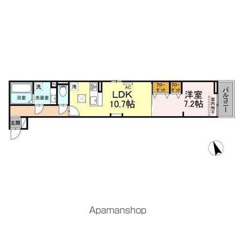 ル リオン浅間町(1LDK/1階)の間取り写真
