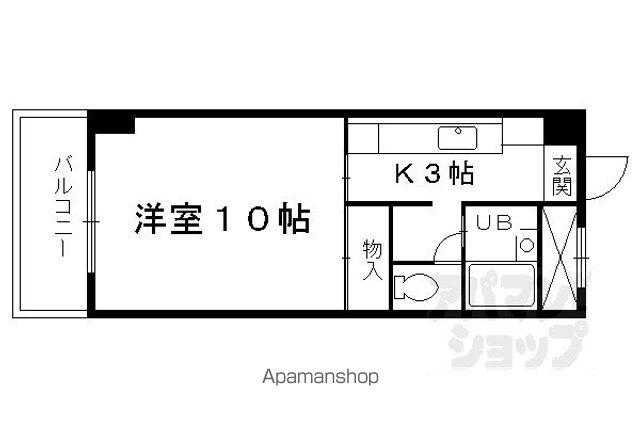 ホライズン衣棚(1K/5階)の間取り写真