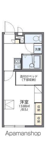 レオパレスメルベーユ新津(1K/1階)の間取り写真