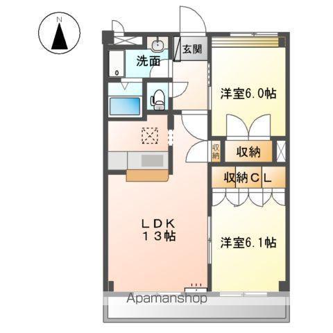グレースヴィラ中吉野(2LDK/1階)の間取り写真