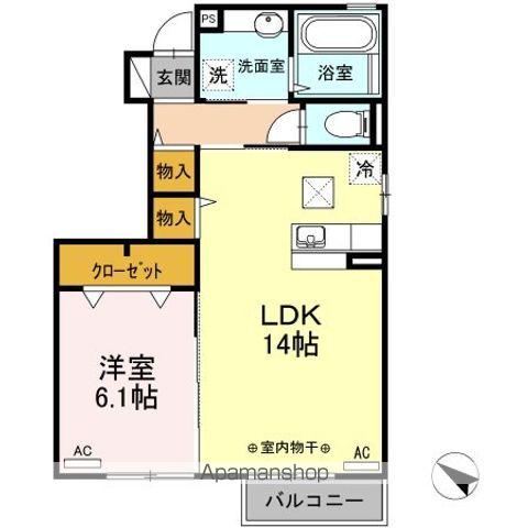 ボンシック3番館(1LDK/1階)の間取り写真