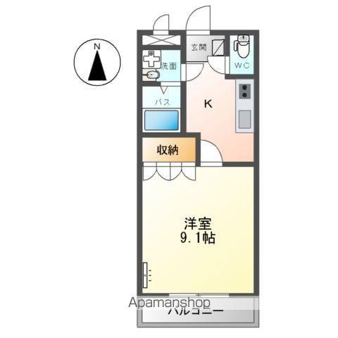 CENT ECLAT UNE(1K/1階)の間取り写真