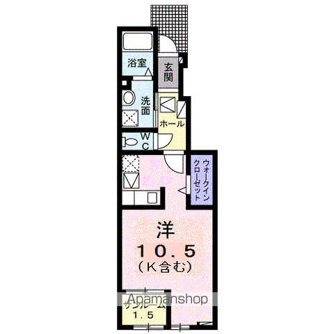 エスペランサ Ⅰ(ワンルーム/1階)の間取り写真