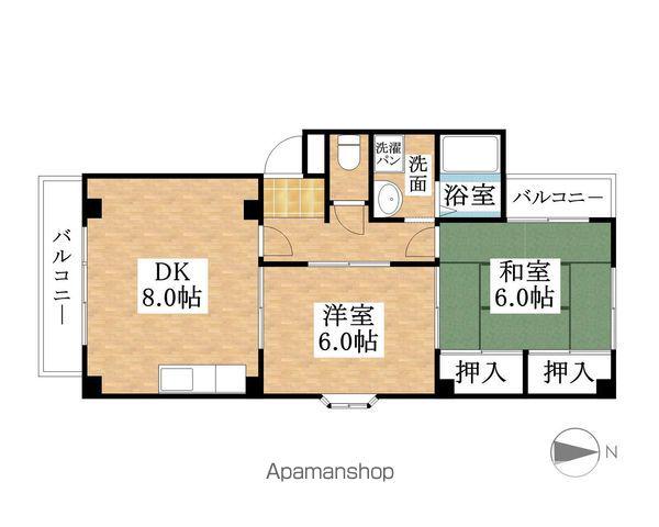 メゾンホープ(2DK/2階)の間取り写真