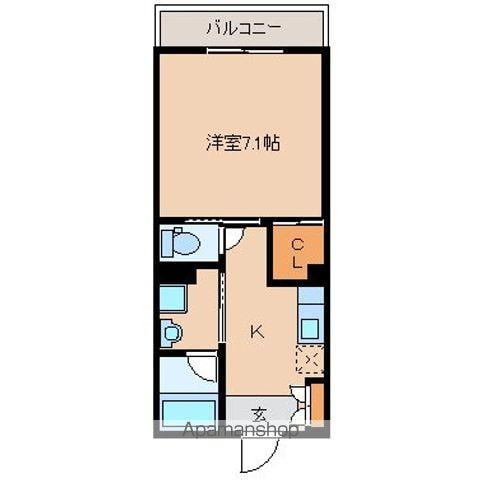 イーストフォート(1K/7階)の間取り写真