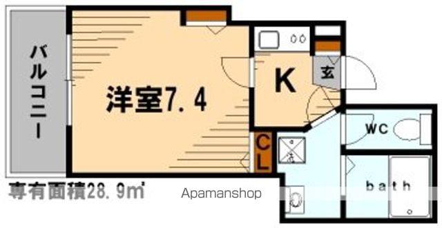 クレセール(1K/3階)の間取り写真