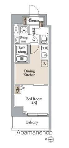 グランカーサ住吉Ⅲ(1DK/5階)の間取り写真