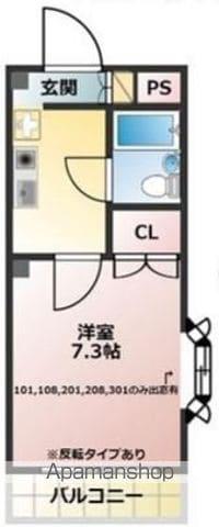第2石伊ハイツ(1K/2階)の間取り写真