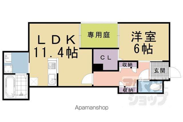 ベルリードMILLESIME 寺町(1LDK/1階)の間取り写真
