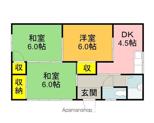 コーポ小川(3DK/2階)の間取り写真