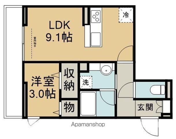 D-SERENO東田町(1LDK/3階)の間取り写真