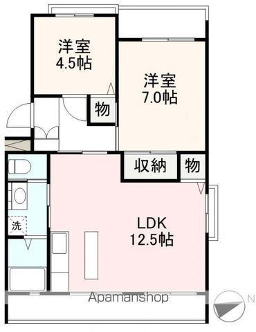 グリーンハイツ元山(2LDK/1階)の間取り写真
