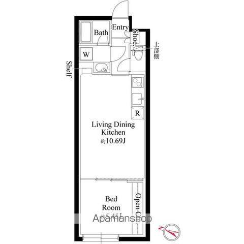 グランパセオ代々木上原(1LDK/1階)の間取り写真