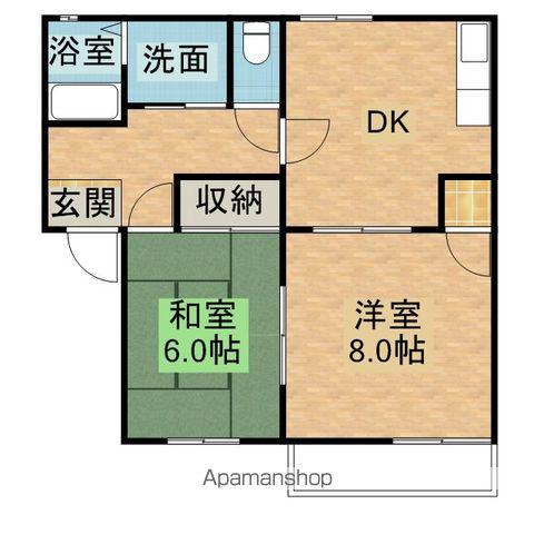 エントピアA(2DK/2階)の間取り写真