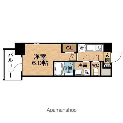 ESLEADRESIDENCE梅田DUO(1K/7階)の間取り写真