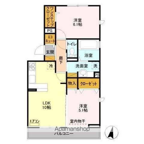 プレミールA(2LDK/3階)の間取り写真
