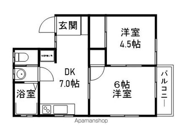 ハイツヤマダ(2DK/2階)の間取り写真